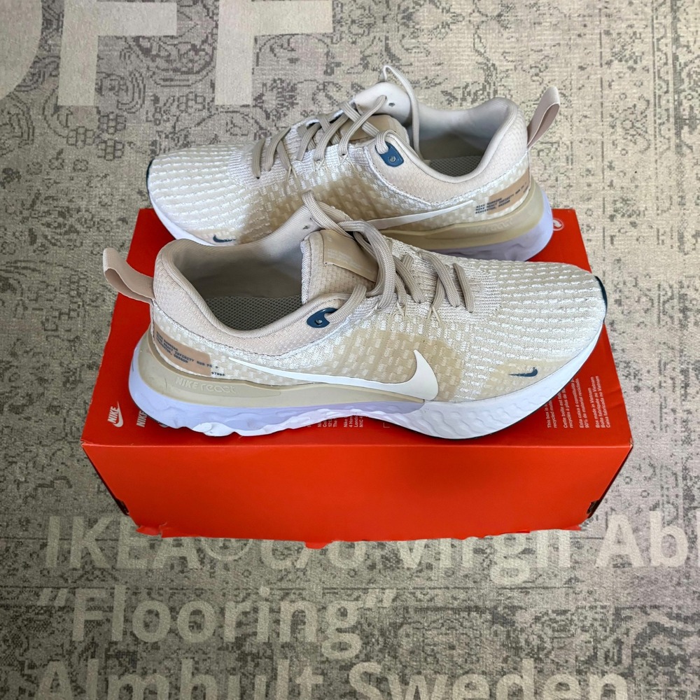Nike React Infinity Run FK 3 Womens 9 Running Shoes Sanddrift White DZ3016-101